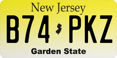 NJ license plate B74PKZ