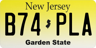 NJ license plate B74PLA