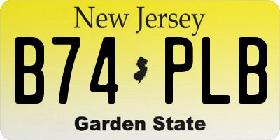 NJ license plate B74PLB