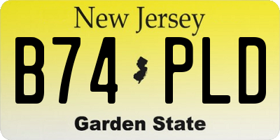 NJ license plate B74PLD