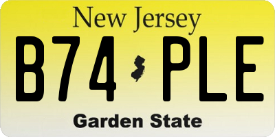 NJ license plate B74PLE