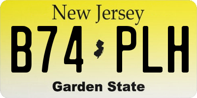 NJ license plate B74PLH