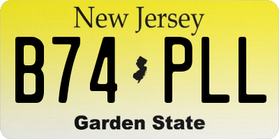 NJ license plate B74PLL