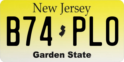 NJ license plate B74PLO