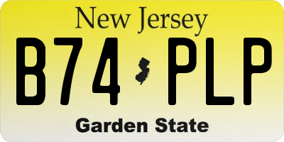 NJ license plate B74PLP
