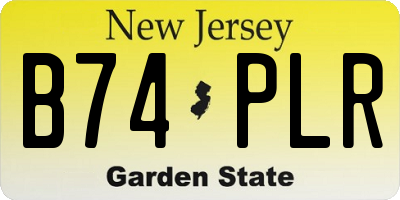 NJ license plate B74PLR