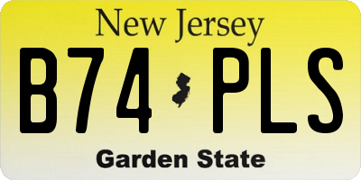 NJ license plate B74PLS