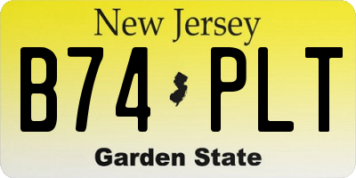 NJ license plate B74PLT