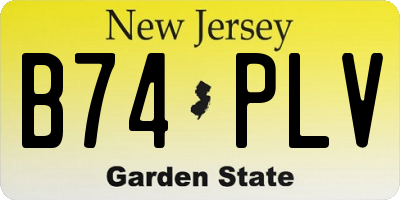 NJ license plate B74PLV