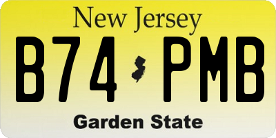NJ license plate B74PMB