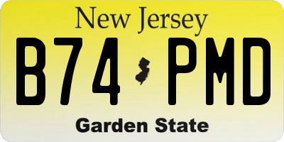 NJ license plate B74PMD