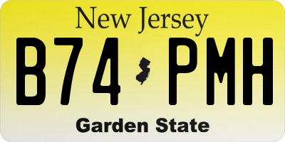 NJ license plate B74PMH