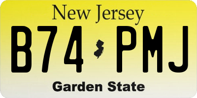 NJ license plate B74PMJ