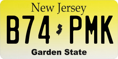 NJ license plate B74PMK
