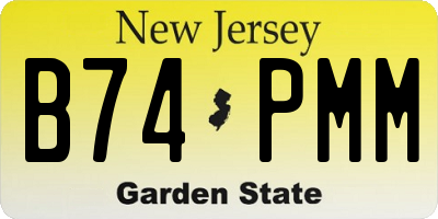 NJ license plate B74PMM
