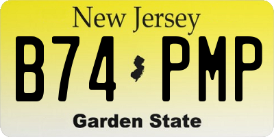 NJ license plate B74PMP
