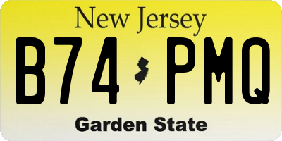 NJ license plate B74PMQ