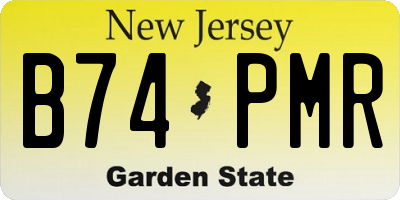 NJ license plate B74PMR