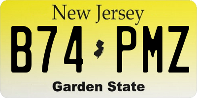 NJ license plate B74PMZ
