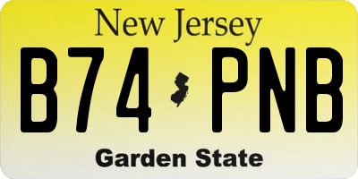NJ license plate B74PNB