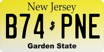 NJ license plate B74PNE