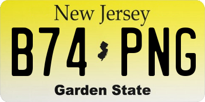 NJ license plate B74PNG