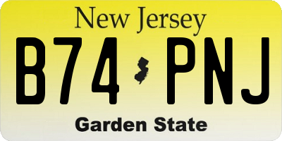 NJ license plate B74PNJ