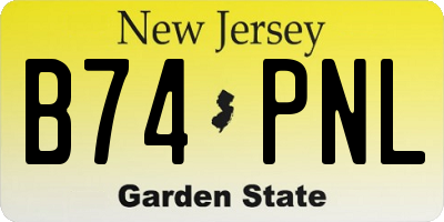 NJ license plate B74PNL