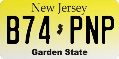 NJ license plate B74PNP