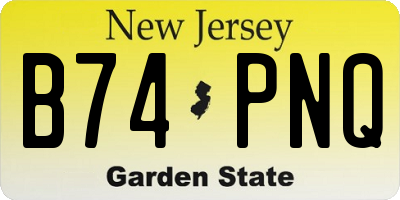 NJ license plate B74PNQ