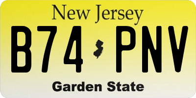 NJ license plate B74PNV