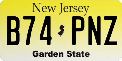 NJ license plate B74PNZ