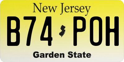 NJ license plate B74POH
