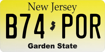 NJ license plate B74POR