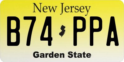 NJ license plate B74PPA