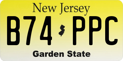 NJ license plate B74PPC