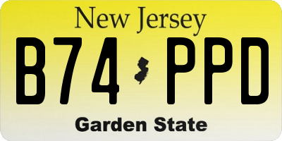 NJ license plate B74PPD