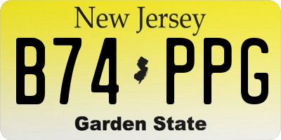NJ license plate B74PPG