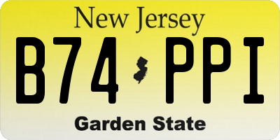 NJ license plate B74PPI