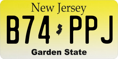 NJ license plate B74PPJ