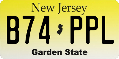 NJ license plate B74PPL