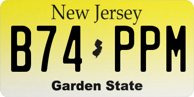 NJ license plate B74PPM