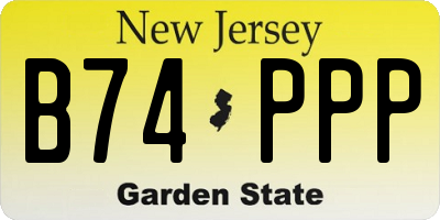 NJ license plate B74PPP
