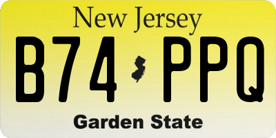 NJ license plate B74PPQ
