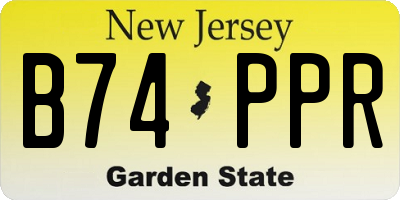 NJ license plate B74PPR