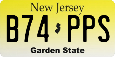 NJ license plate B74PPS