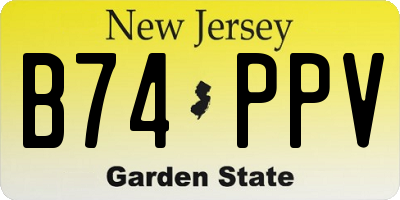 NJ license plate B74PPV