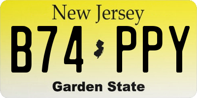 NJ license plate B74PPY
