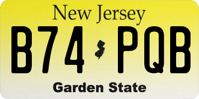 NJ license plate B74PQB