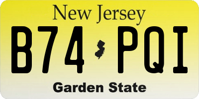 NJ license plate B74PQI